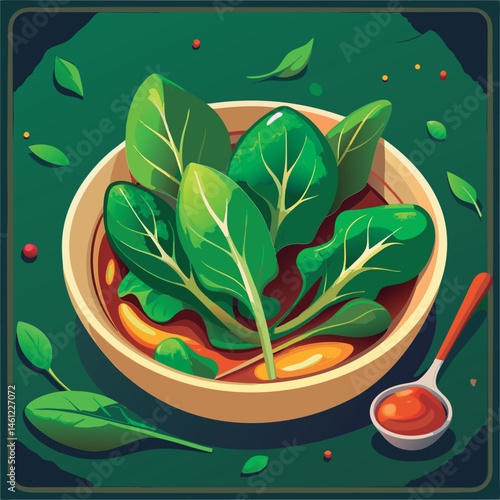 Fresh spinach in a bowl.