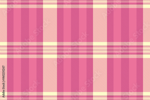 Mexico vector plaid check, model tartan textile texture. Gingham seamless background pattern fabric in pink and lemon chiffon colors.