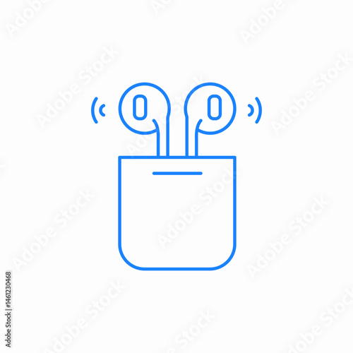 wireless earbuds icon sign vector