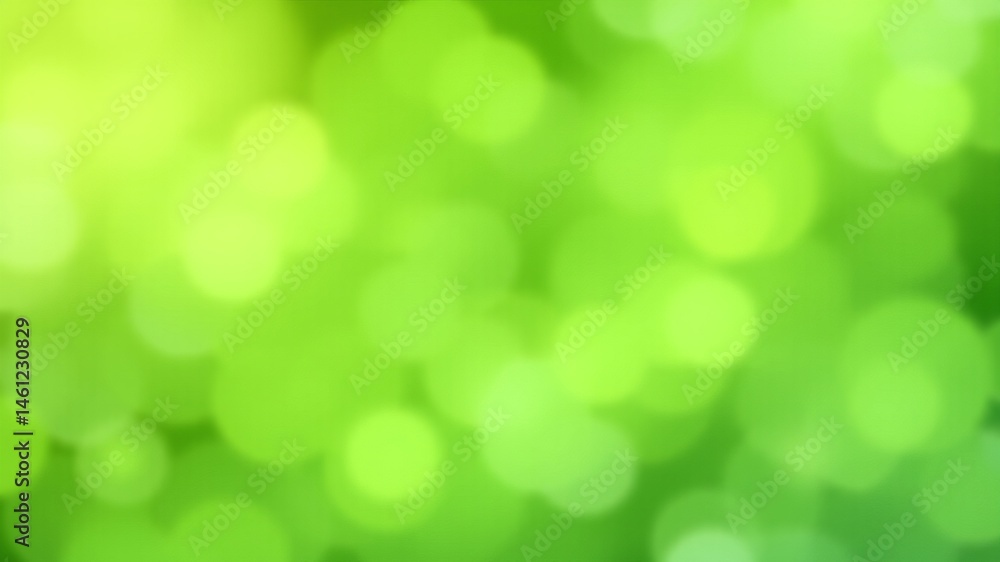Obraz premium Abstract green bokeh background with blurred bright circles perfect for sp or summer designs and nature themes.
