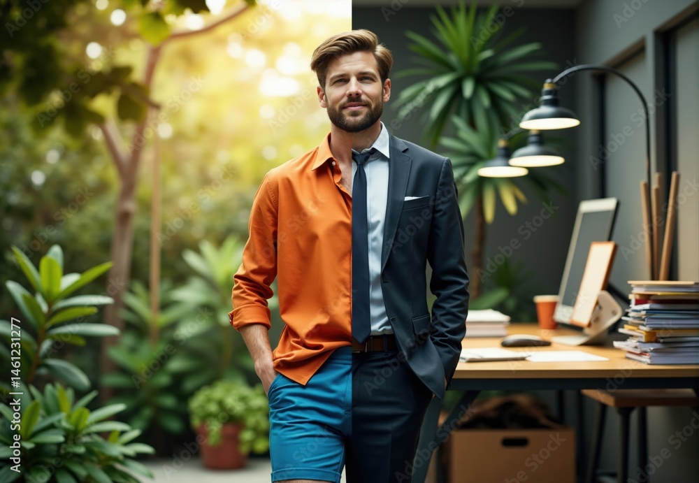 custom made wallpaper toronto digitalMan in Split Attire, Casual and Formal Environments