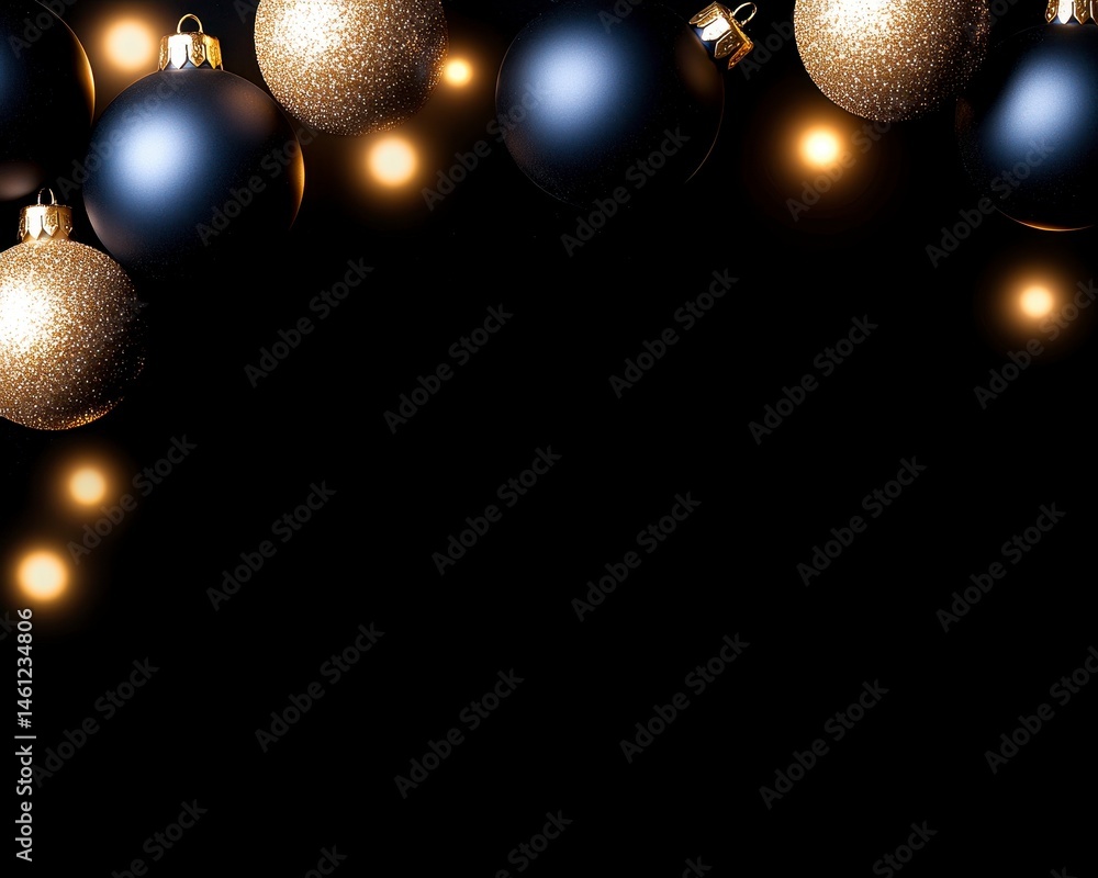 Fototapeta premium Ornate Christmas Baubles Display Festive Holiday Season Decor in a Dark Abstract Scene