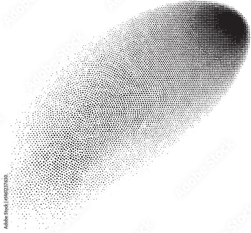 A dark textured sphere gradually transforms into a lighter dotted form.