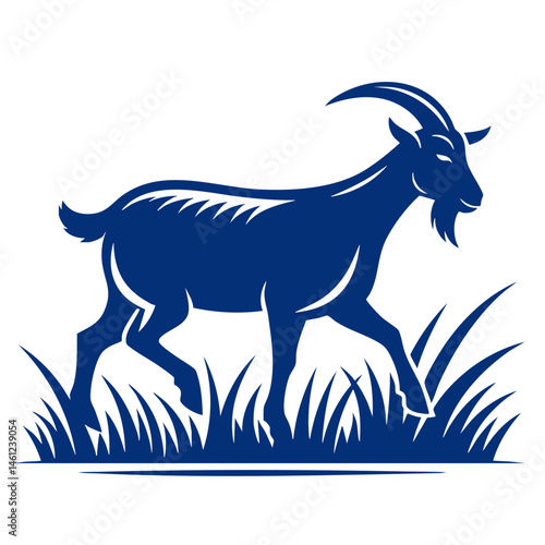 Majestic Goat in a Field: A Stunning Vector Graphic