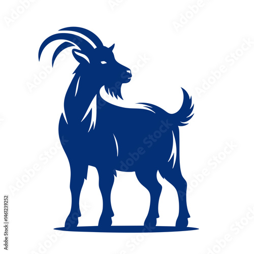 Majestic Goat Silhouette: A Captivating Vector Graphic
