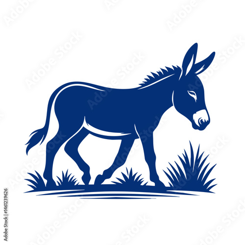 Majestic Donkey in a Serene Field: A Captivating Vector Illustration