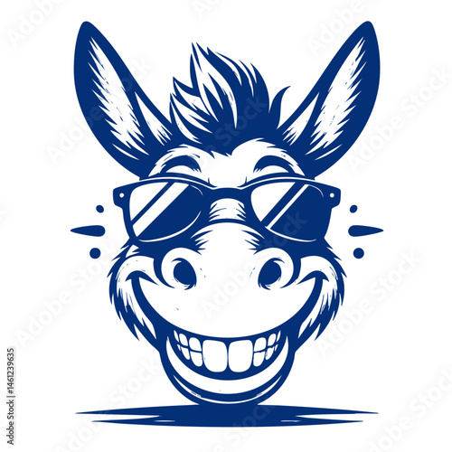 Smiling Donkey in Sunglasses: A Fun, Happy Animal Illustration