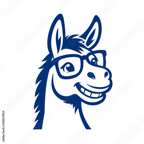 Smiling Mule with Glasses: A Charming Vector Illustration