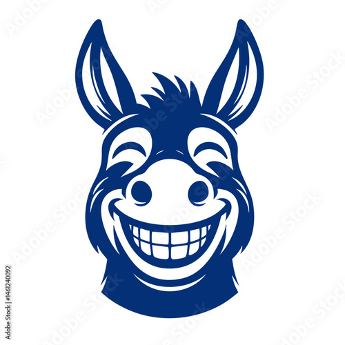 A Delightful Donkey: A Vector Illustration of a Smiling Donkey's Head