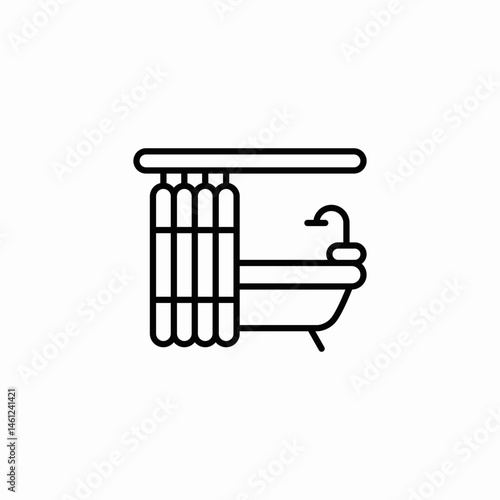 bathtub shower icon sign vector