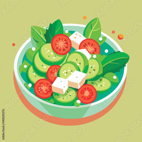 Colorful fresh salad in a bowl.
