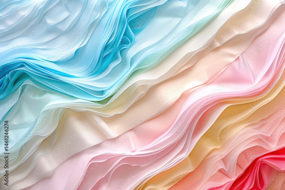 Colorful, flowing fabric layers in soft pastel shades. Colorful, flowing fabric layers in soft pastel shades.