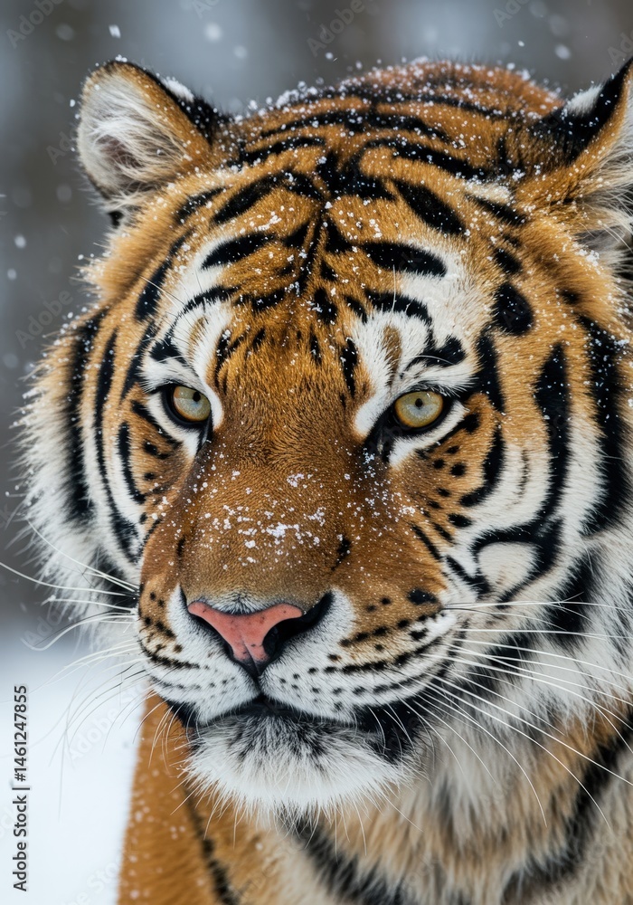 Fototapeta premium Tiger portrait in snow