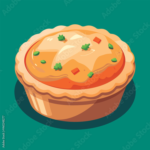 Delicious savory pie with flaky crust.