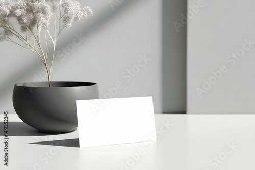 Obraz na płótnie A sleek business card centerpiece on a minimalist stage, shining like a star. w salonie