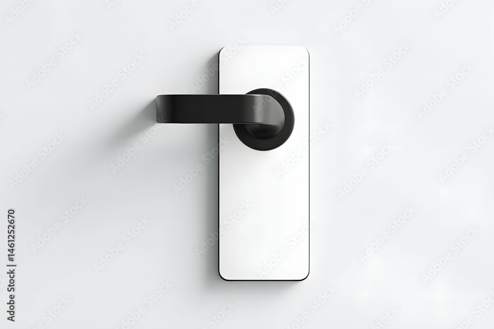 Modern door hanger mockup for hotel or home service branding presentation.