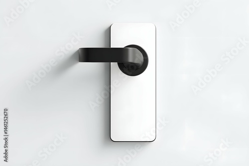 Obraz na płótnie Modern door hanger mockup for hotel or home service branding presentation. w salonie