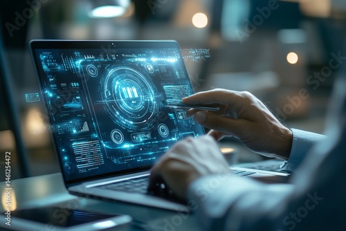 Businessmen and humanoid robot work on a project chat bot chatbot ai bot