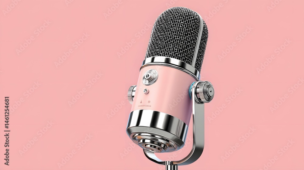 Vivid, customizable podcast microphone flag perfect for professional studio recordings.