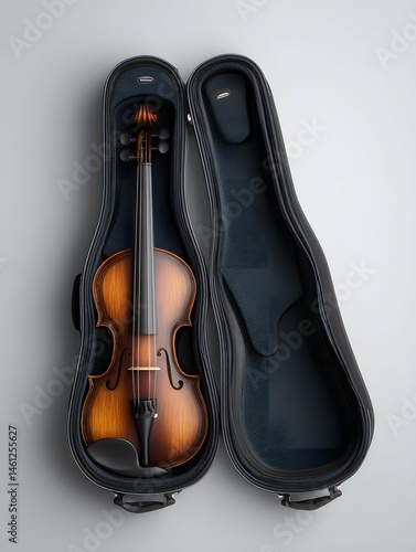 Obraz na płótnie Elegant, sturdy black violin shoulder rest case on pure white background. w salonie