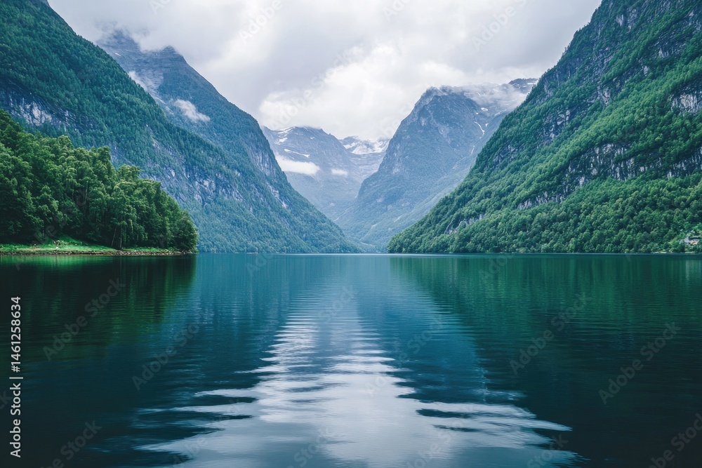 Serene mountain lake landscape Serene mountain lake landscape