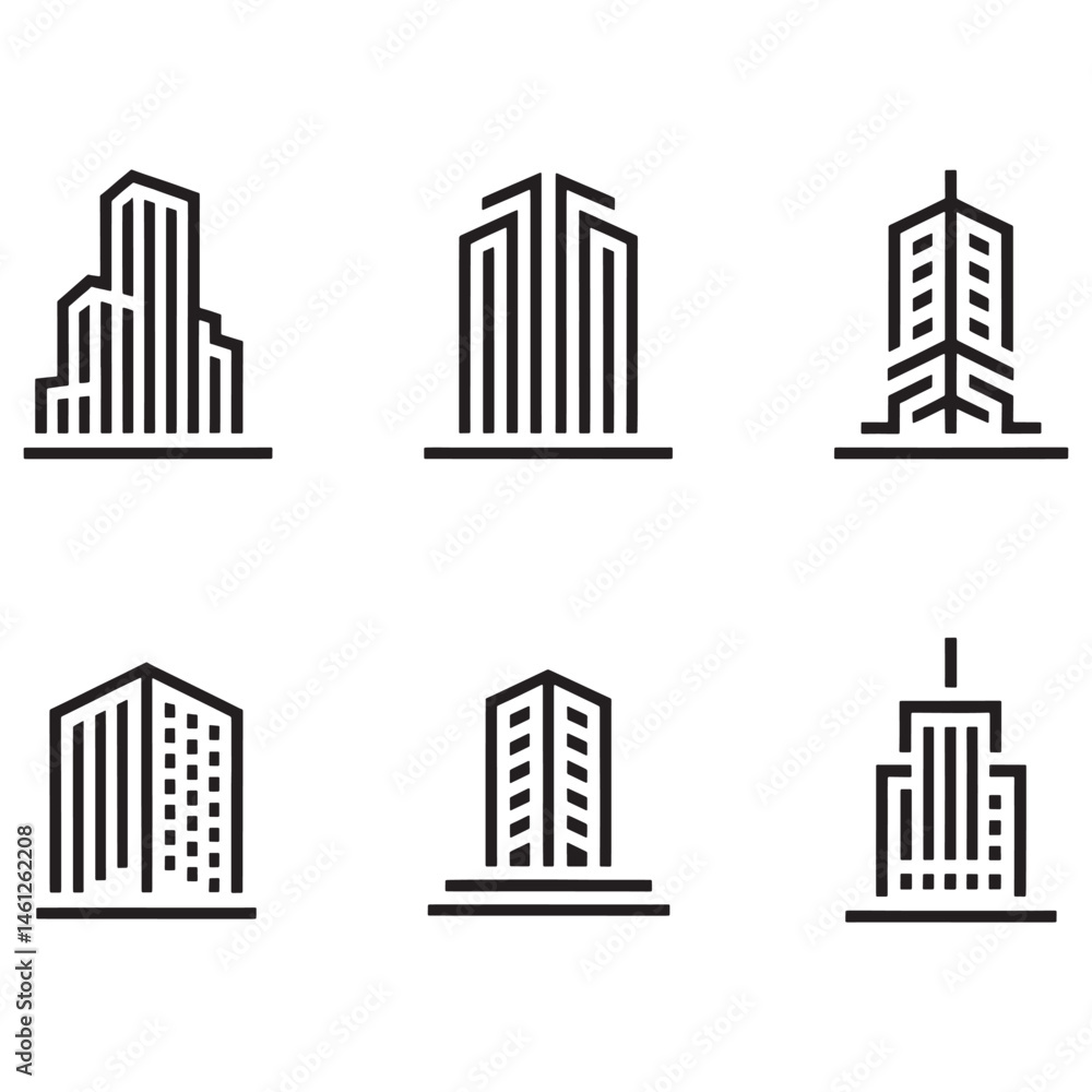 Obraz premium House icon sec vector, building icon set Vector