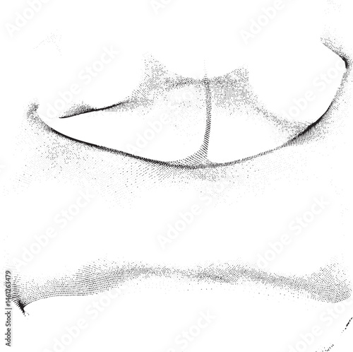 A textured abstract representation of a pair of shoes.