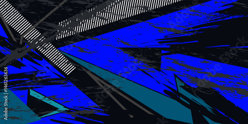 Abstract grey blue sports racing concept. Grunge banner background illustration