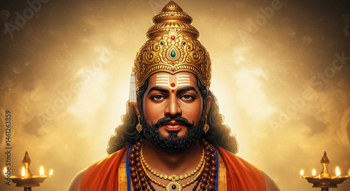 Obraz na płótnie Lord Ayyappan, Hindu Deity Portrait w salonie