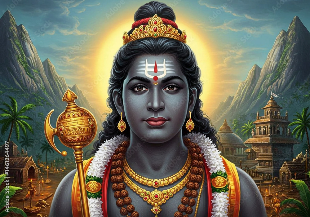 Majestic Lord Ayyappan, Hindu Deity