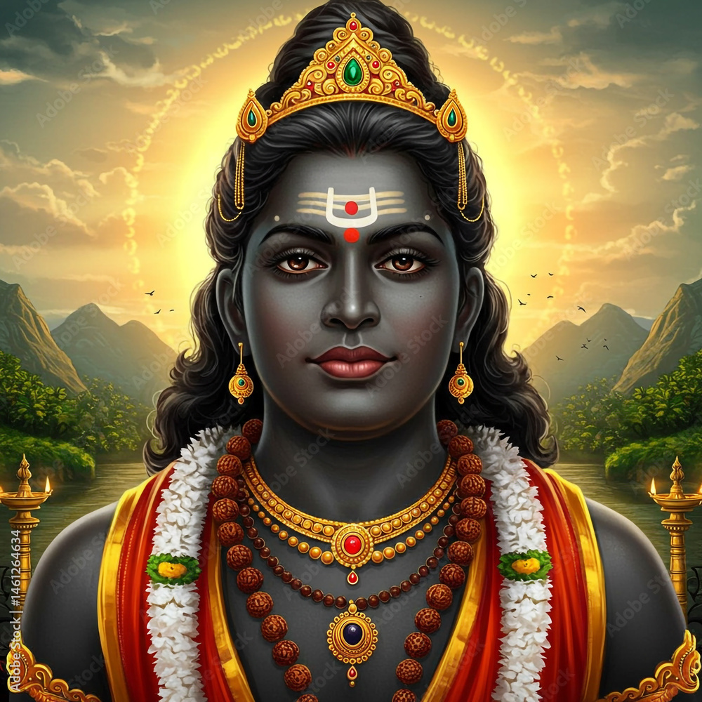 Majestic Lord Ayyappa, Hindu Deity