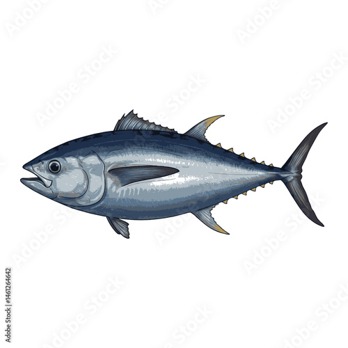 Powerful Tuna Fish Vector – Deep Ocean Sport Fishing Illustration