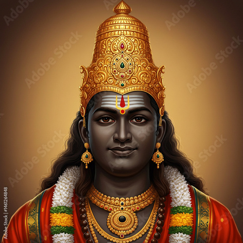 Lord Ayyappan Portrait, Hin...