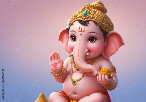 Adorable Baby Ganesha with ...