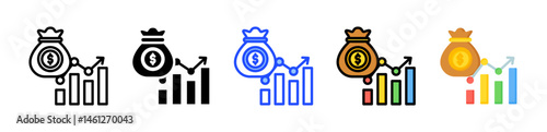 Market Growth Icon Collection With Multiple Styles