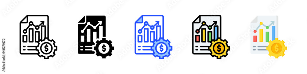Investment Portfolio Icon Collection With Multiple Styles Investment Portfolio Icon Collection With Multiple Styles