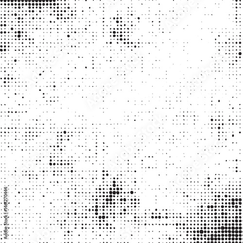 A dense abstract of black and white dots covers the entire