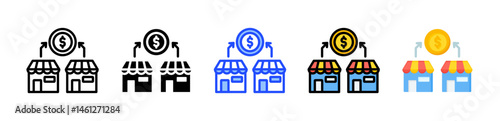 Market Competitiveness Icon Collection With Multiple Styles