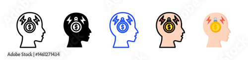 Debt Overload Icon Collection With Multiple Styles