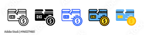 Credit Default Icon Collection With Multiple Styles