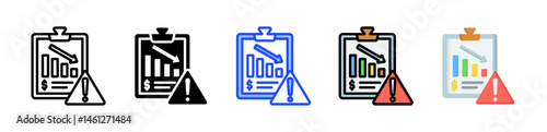 Insolvency Warning Icon Collection With Multiple Styles