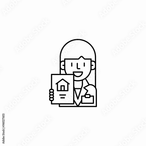 agent woman icon sign vector
