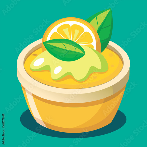 Lemon dessert in a yellow bowl.