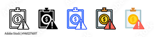 Insolvency Notice Icon Collection With Multiple Styles