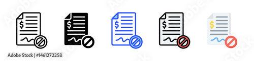 Liquidation Notice Icon Collection With Multiple Styles