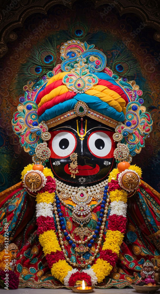 Fototapeta premium Majestic Jagannath Deity in Ornate Attire