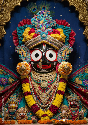 Ornate Jagannath Deity in R...