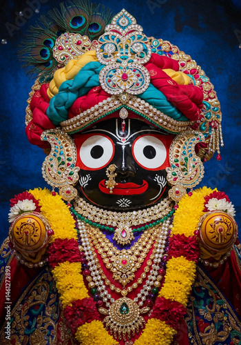 Ornate Jagannath Deity in R...