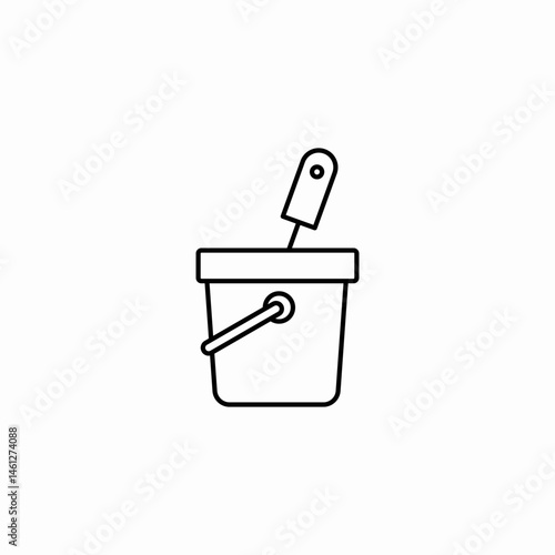 cleaning bucket icon sign vector
