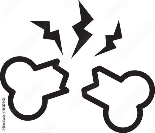 シンプルな骨折のイラスト